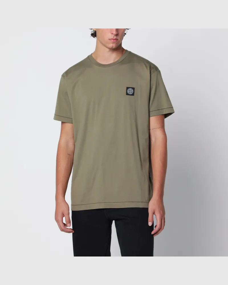 Stone Island T-Shirt in Militärgrün aus Baumwolle Green