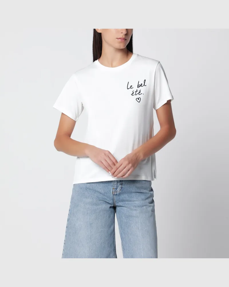 Max Mara T-Shirt Belle Ete aus Baumwolljersey in Weiß White