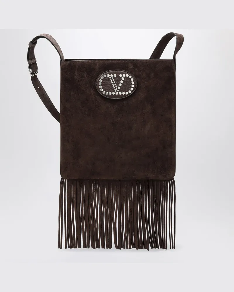 Valentino Garavani Nellcôte Tasche aus dunkelbraunem Wildleder Braun