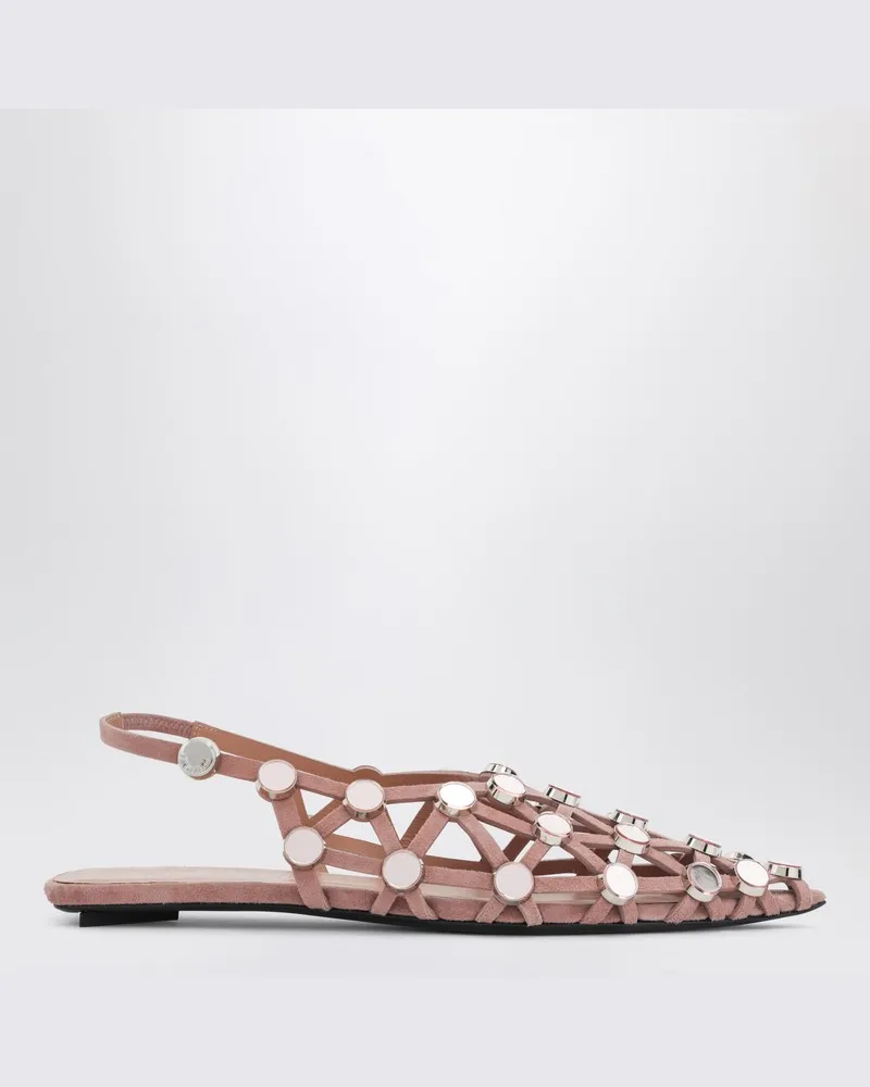 ATTICO Mudfarbene Ballerina Grid Rosa