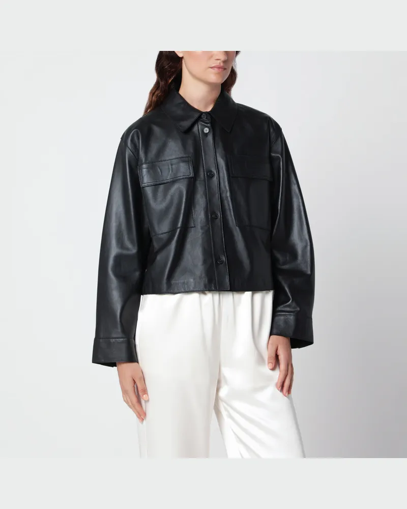 Max Mara Schwarze Nappa-Jacke Black