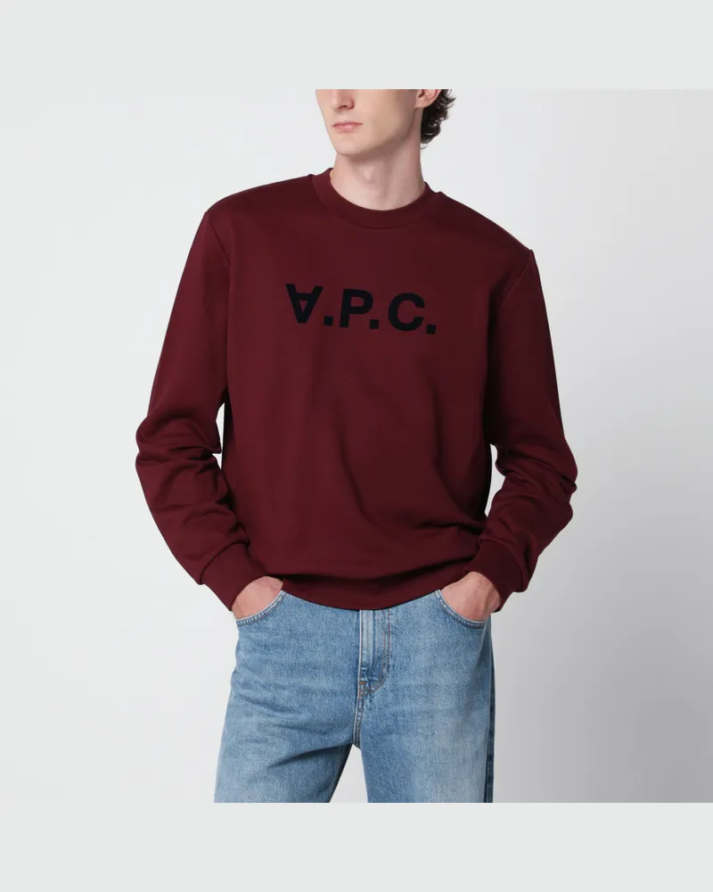 A.P.C. Bordeauxrotes Standard Grand VPC Sweatshirt aus Baumwolle Burgundy