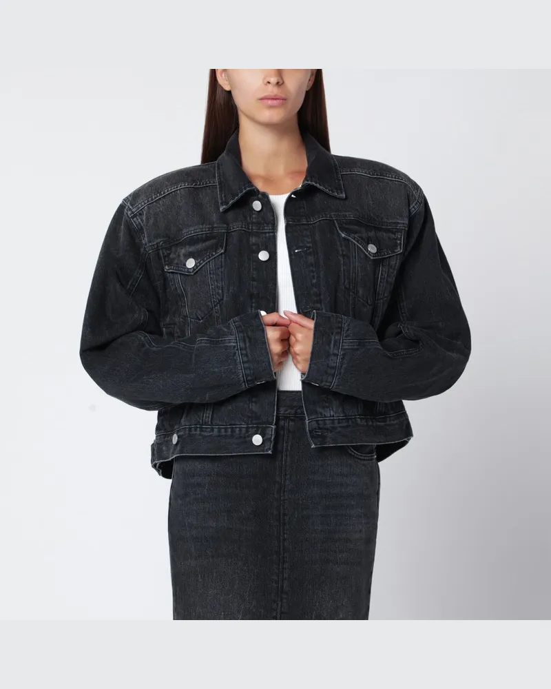 Haikure Schwarze Renee-Jeansjacke mit Washed-Effekt Schwarz