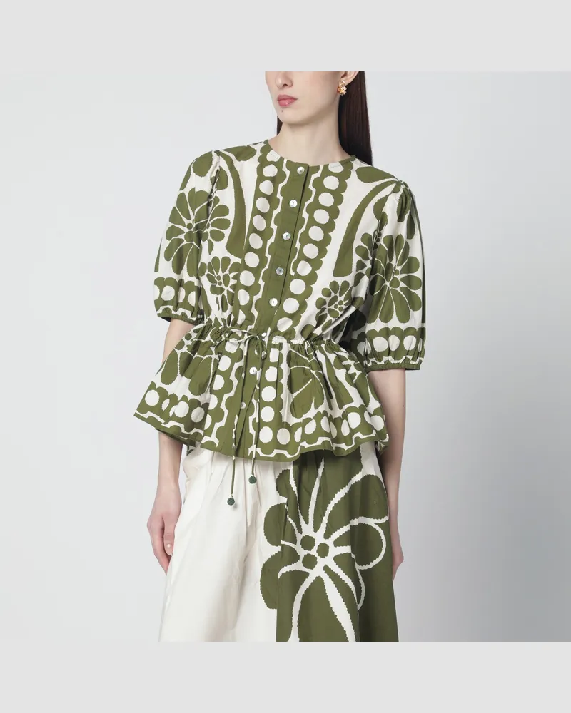 FARM Rio Palermo-Bluse mit grünem Print Green