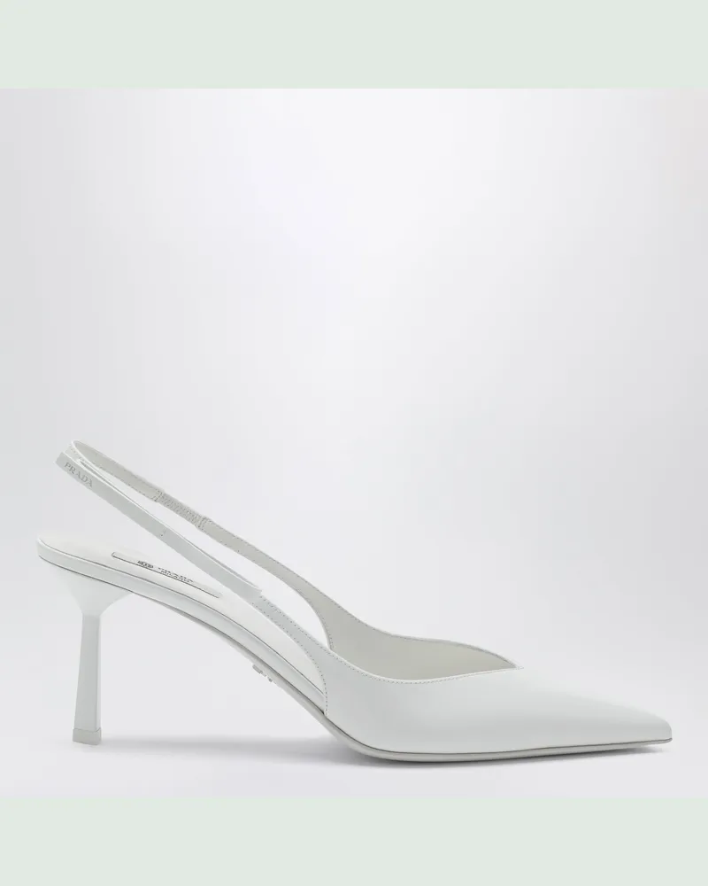 Prada Slingback-Pumps aus weißem Leder White