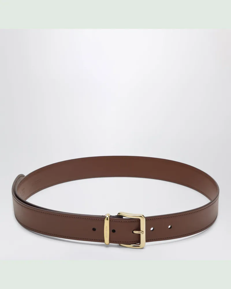 Miu Miu Tabakfarbener Ledergürtel Brown