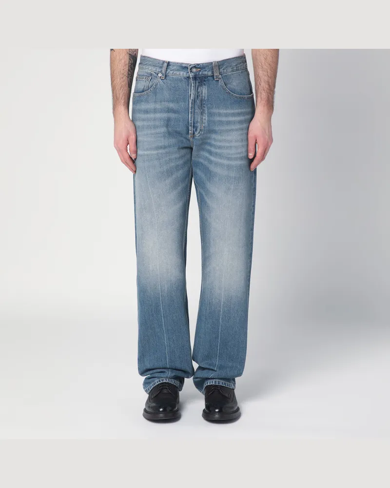 Alexander McQueen Blaue Jeans mit ausgewaschener Optik Blue