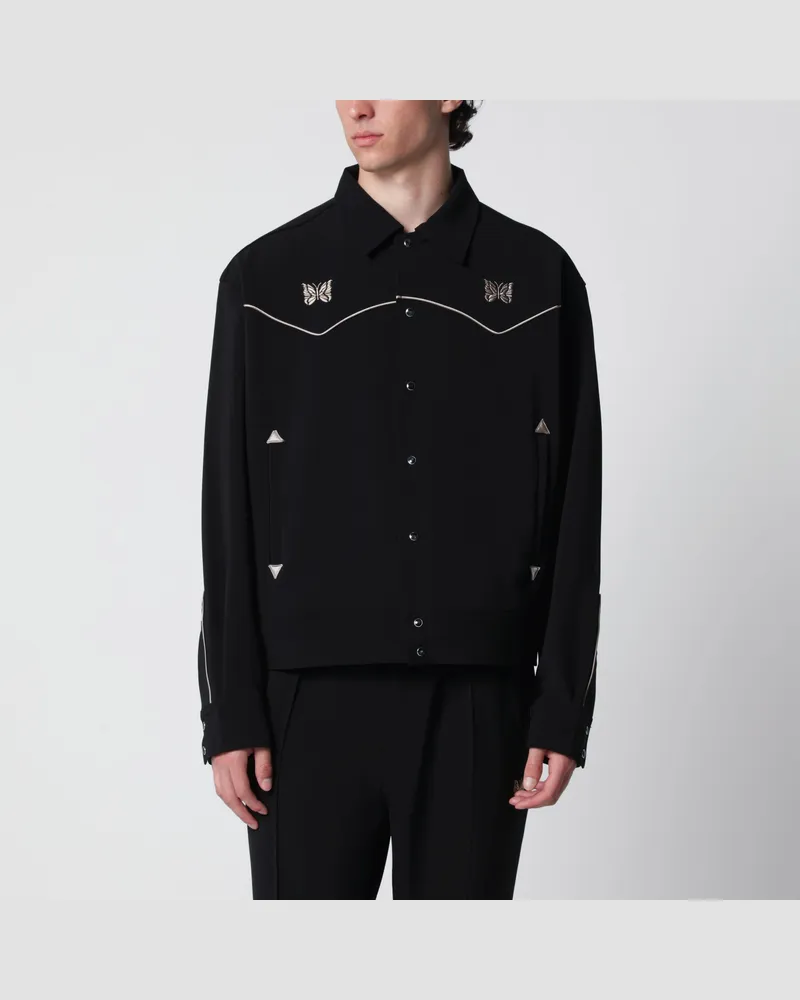 NEEDLES Schwarze Cowboy-Piping-Jacke mit Kontrastdetails Black