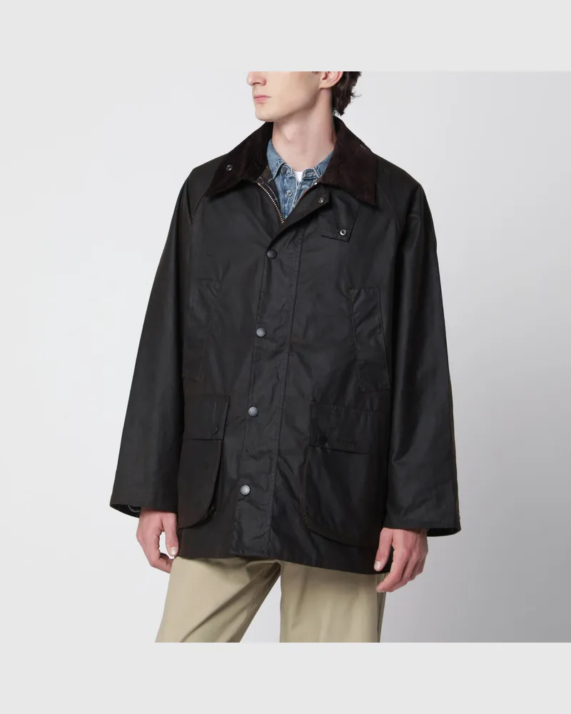 Barbour Dunkelbraune OS Bedale Jacke aus gewachster Baumwolle Brown