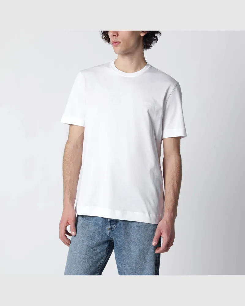Ermenegildo Zegna Weißes T-Shirt mit gesticktem Logo 
