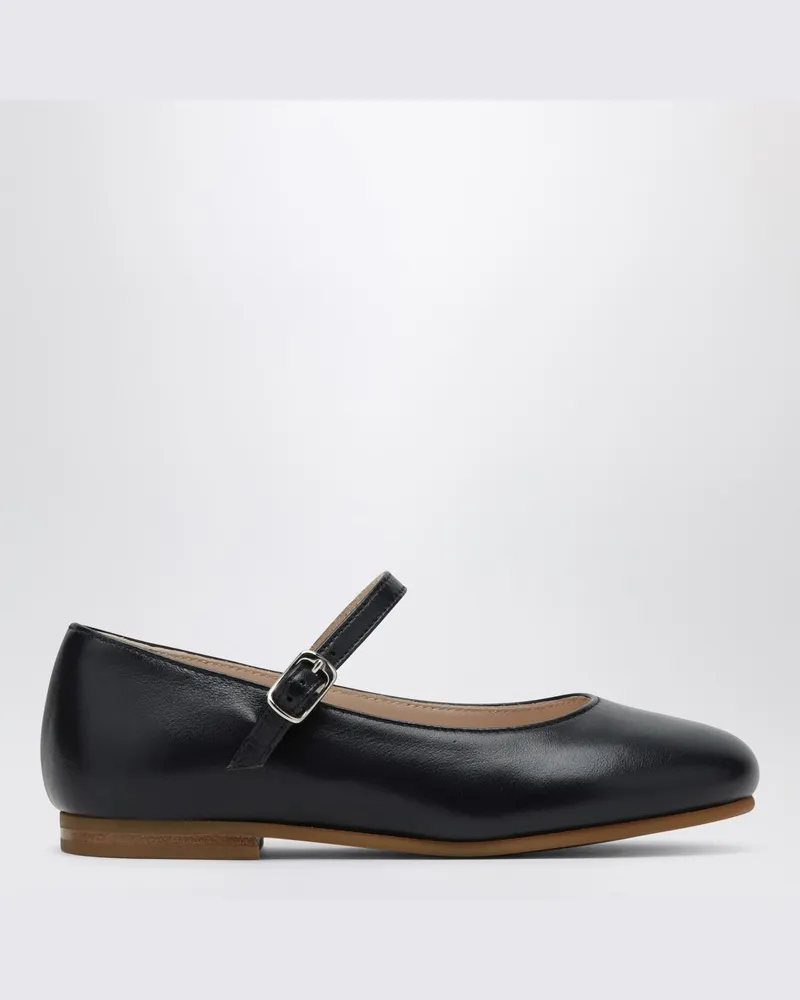 Il Gufo Blaue Ballerinas aus Leder mit Riemen Blau