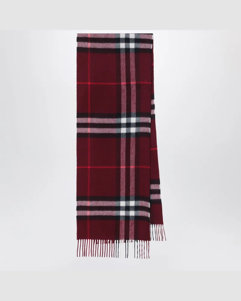 Burberry Bordeauxroter Kaschmirschal mit Karomuster Red