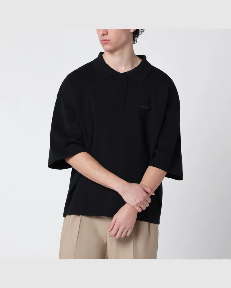 Entire Studios Schwarzes Langarm-Poloshirt Black