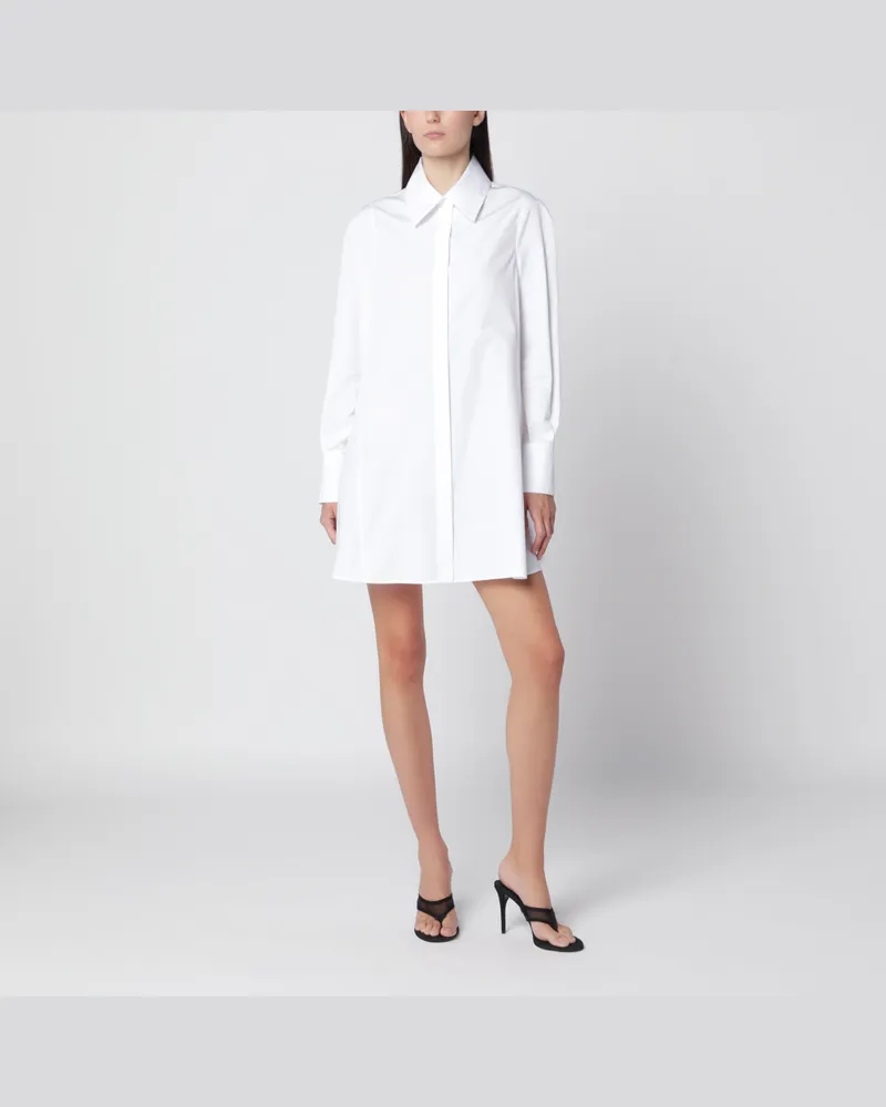 Alaïa Weißes Hemdkleid aus Baumwollpopeline White