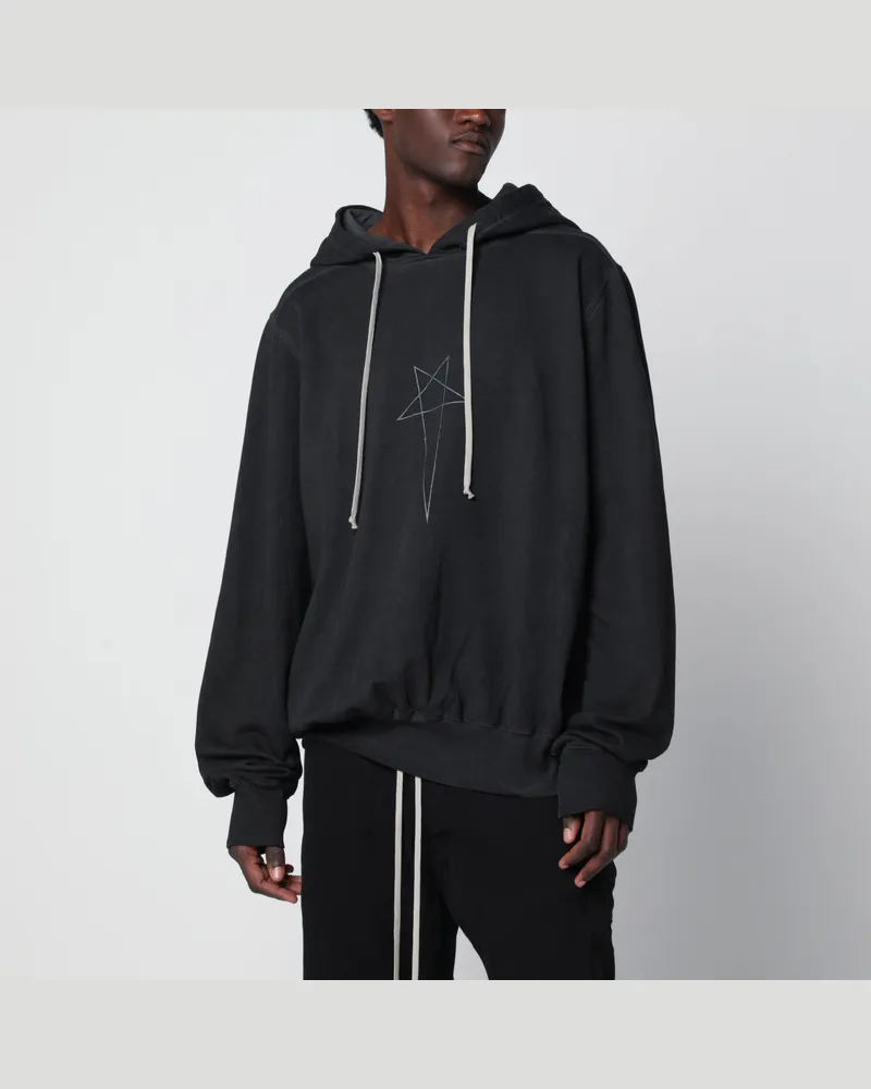 DRKSHDW by Rick Owens Verwaschen schwarzes Tower Oversize-Sweatshirt aus Baumwolle Black