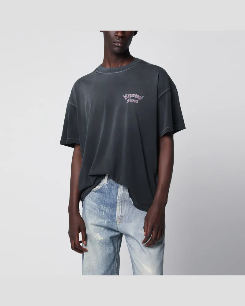 REPRESENT Baumwoll-T-Shirt im Used-Look in Washed Black Black