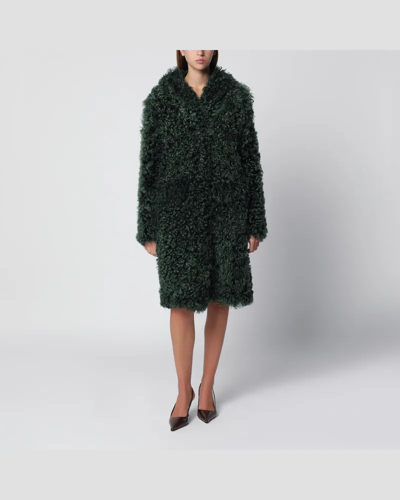 Prada Smaragdgrüner Pelzmantel Green