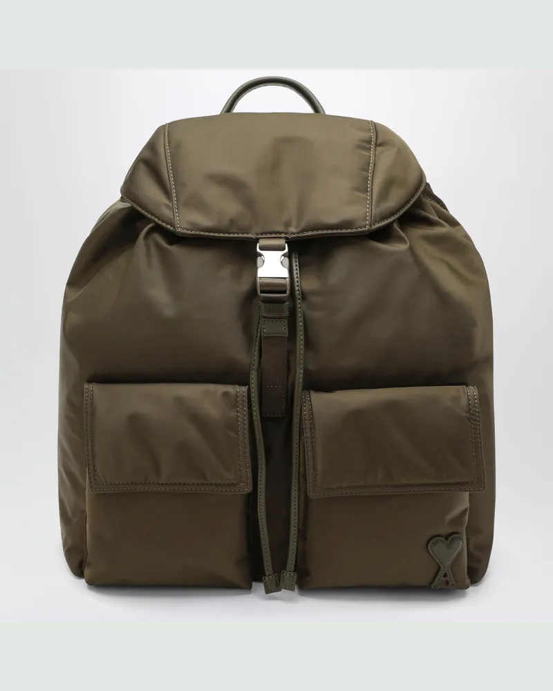 AMI Paris Marcel-Rucksack aus trüffelfarbenem Nylon Brown