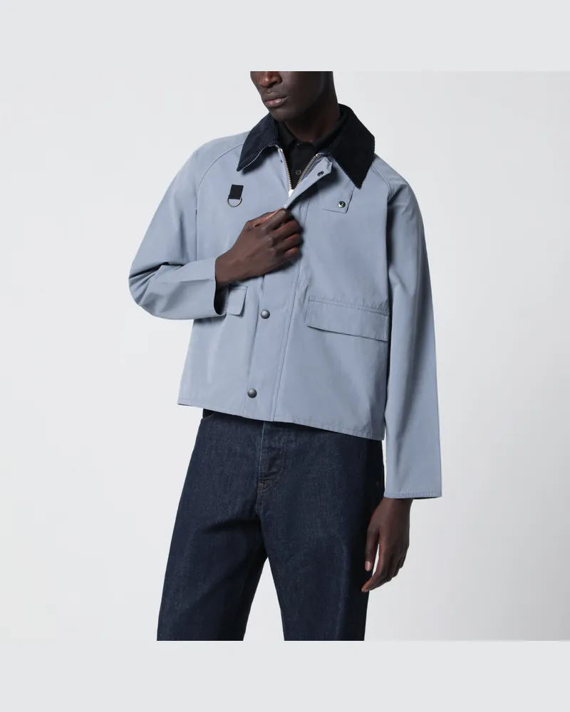 Barbour Hellblau gewaschene Spey-Jacke aus Baumwollmischung Blue