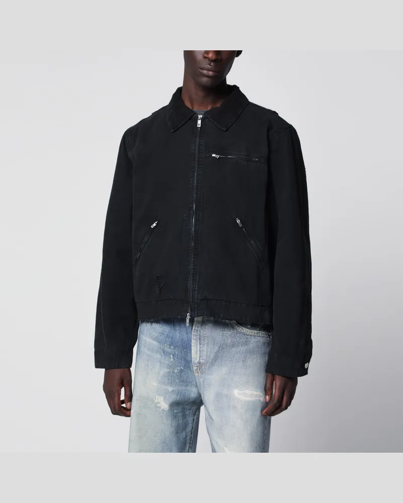REPRESENT Jacke mit Reißverschluss aus Baumwolle in Schwarz Black