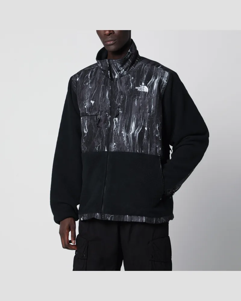The North Face Schwarze bedruckte Retro Denali Fleecejacke Black