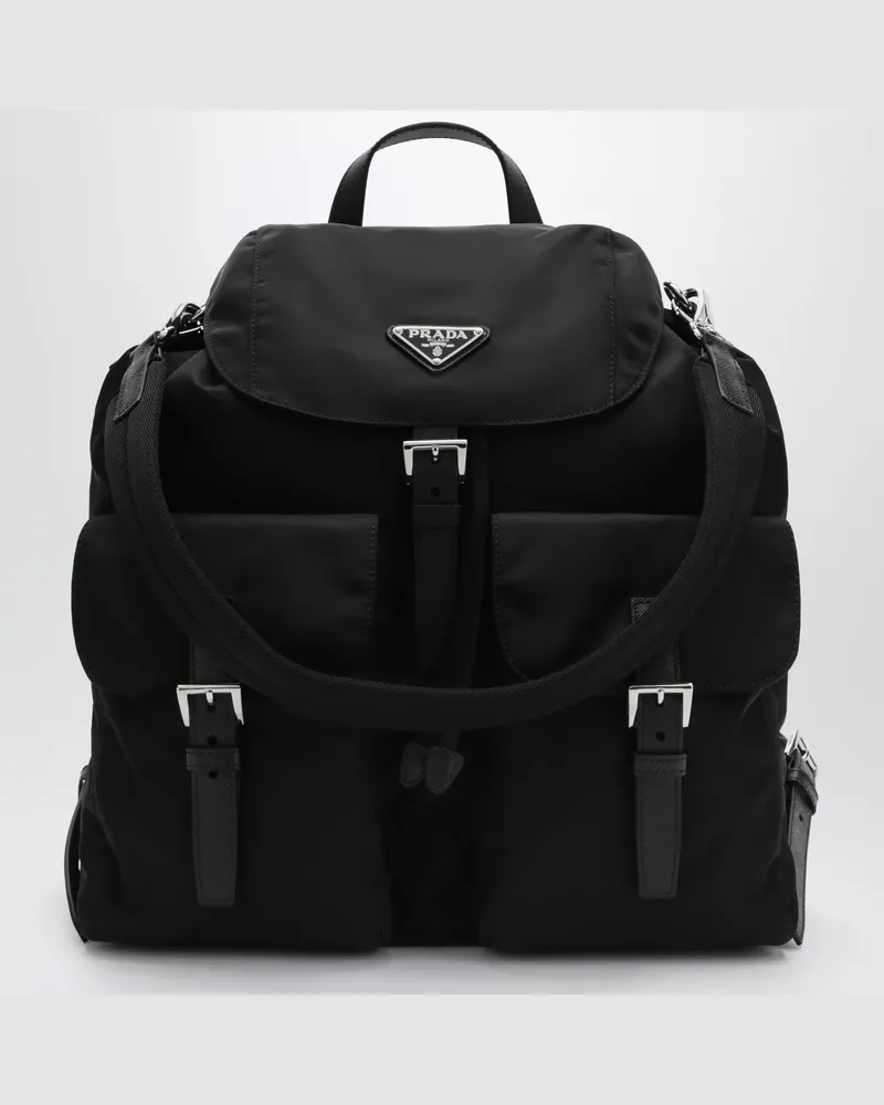 Prada Großer schwarzer Rucksack aus Re-Nylon Black