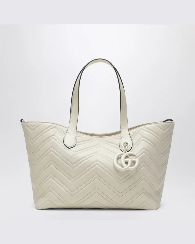 Gucci GG Marmont Shopping Bag mittelgroß elfenbein Weiß