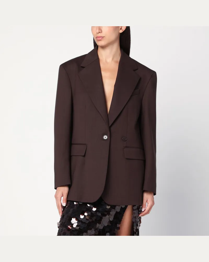 P.A.R.O.S.H. Einreihiger brauner Wollblazer Braun