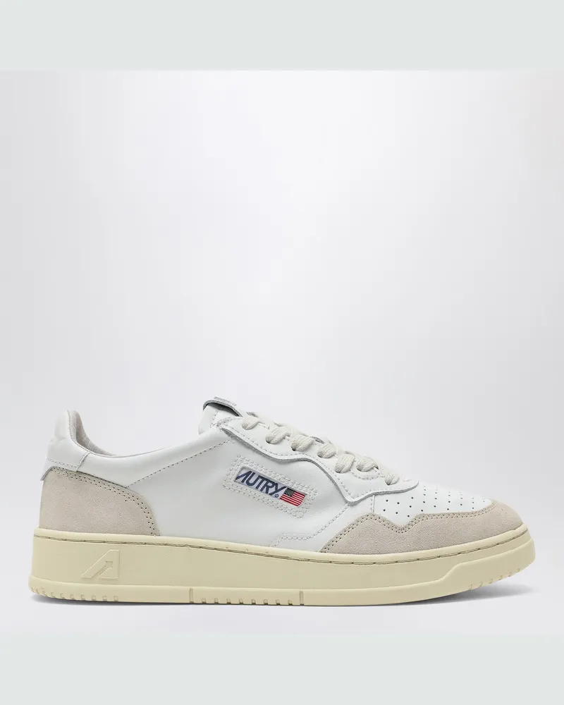 AUTRY Medalist Low Sneakers aus weißem Leder und Veloursleder White