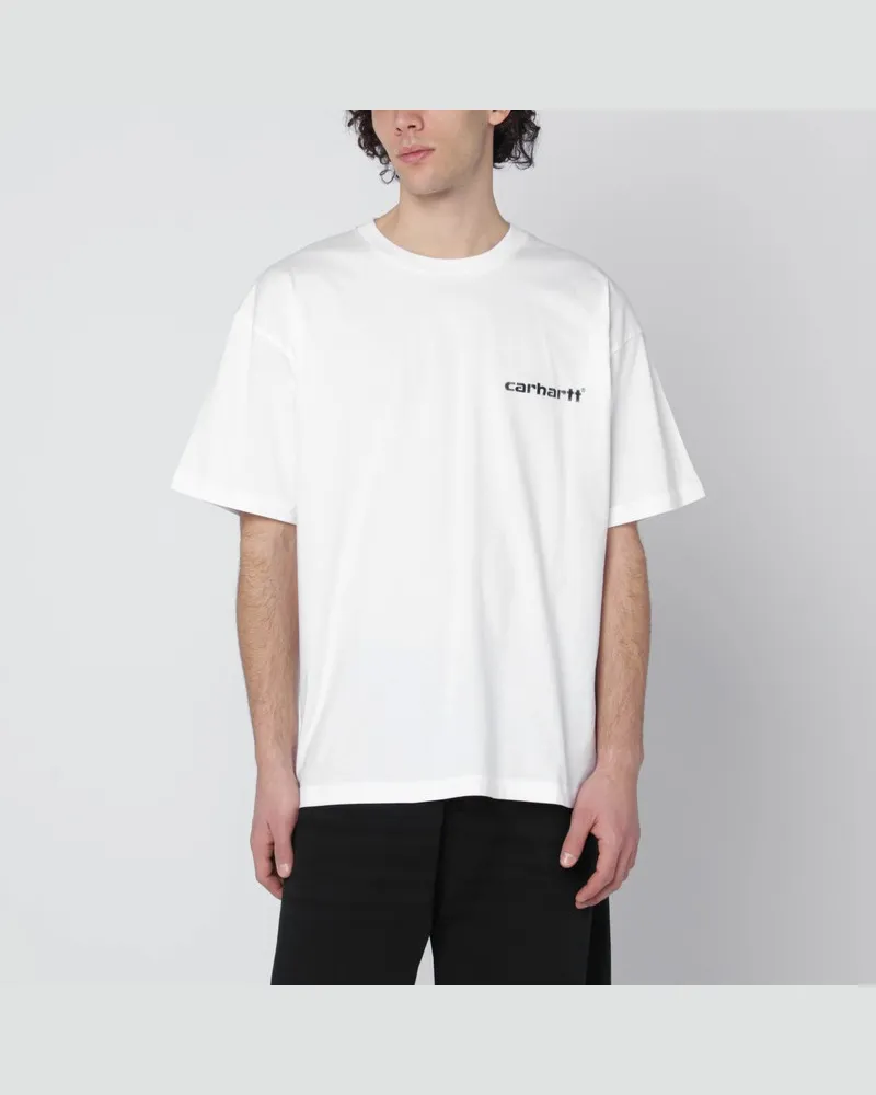 Carhartt WIP Weißes Baumwoll-T-Shirt S/S Caps Weiß