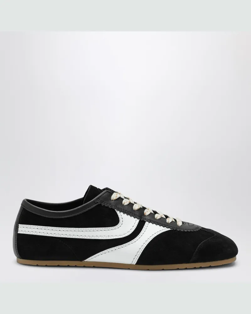 Dries van Noten Schwarz/weiße Sneaker aus Leder und Wildleder 