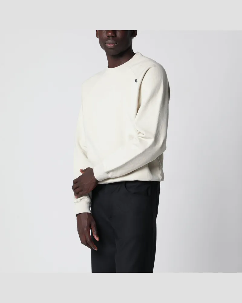 Prada Sweatshirt aus angerauter Baumwolle in Talkfarbe White