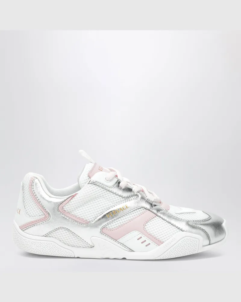 Versace Galaxia silberne Sneakers aus Mesh und Leder Multicolor