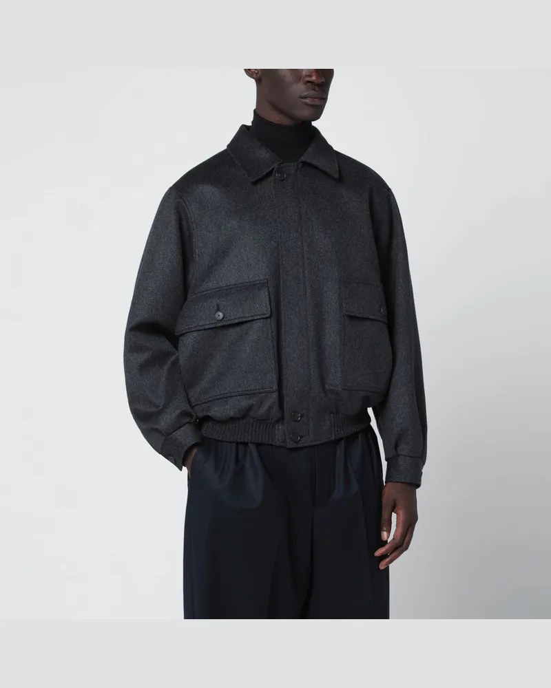 AURALEE Jacke mit Reißverschluss grau aus Kaschmir Grau