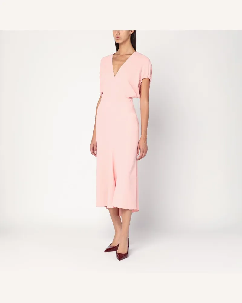 Victoria Beckham Rosa Midikleid aus Satin Rosa