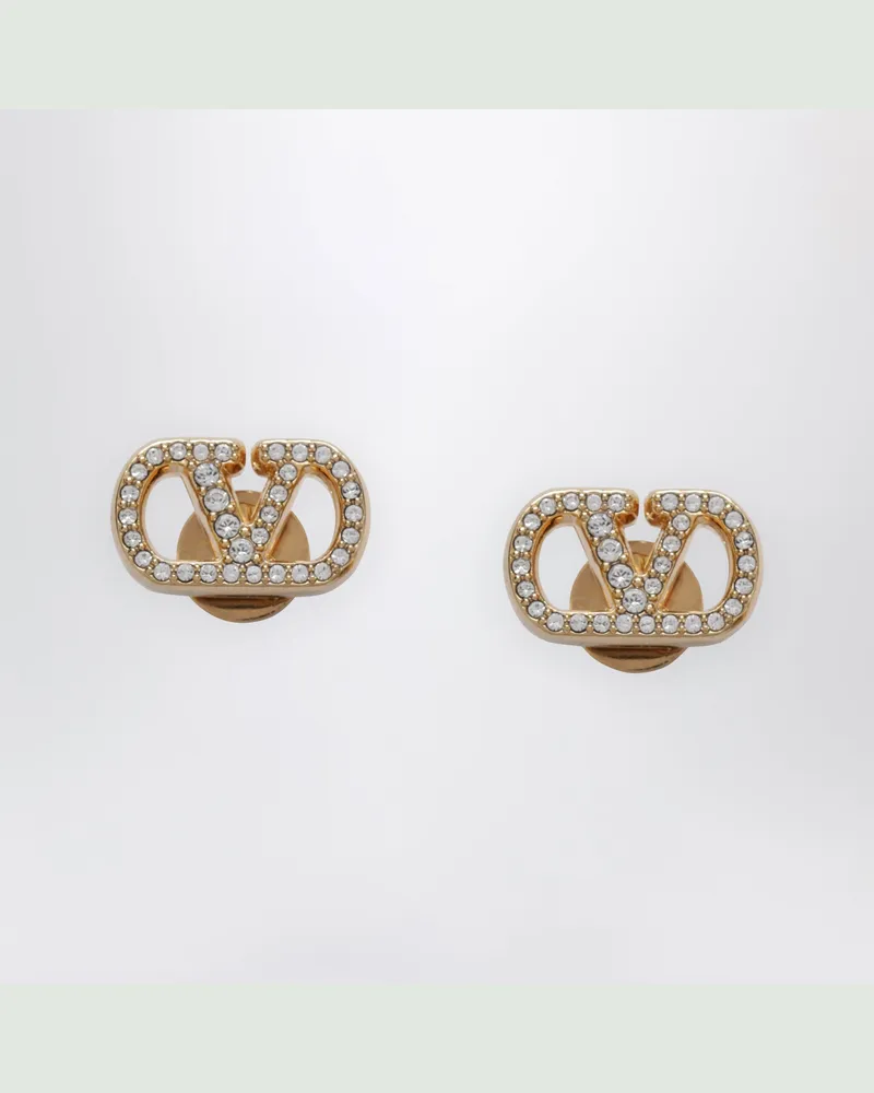 Valentino Garavani VLogo Signature Ohrringe in Goldoptik mit Kristallen Metal