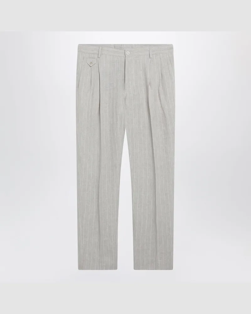Dolce & Gabbana Sartoriale Leinenhose mit Nadelstreifen Multicolor