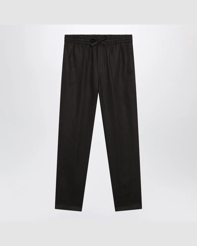 Dolce & Gabbana Hose mit Kordelzug aus brauner Baumwolle Brown