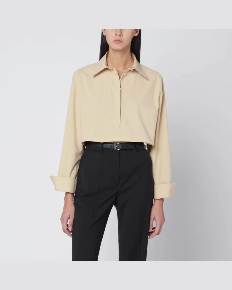 The Row Sandfarbene Morgan-Baumwollbluse Beige