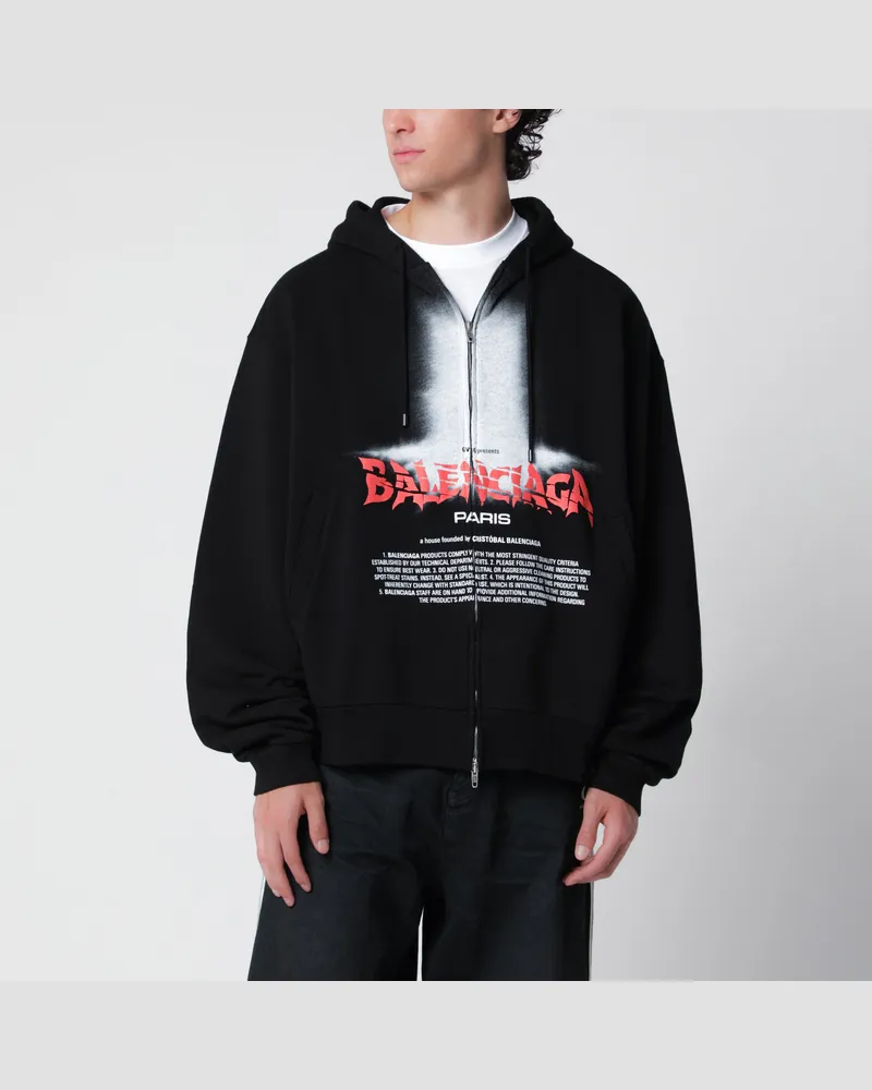 Balenciaga Oversize Zip-Hoodie The Door aus Baumwolle in Schwarz Black