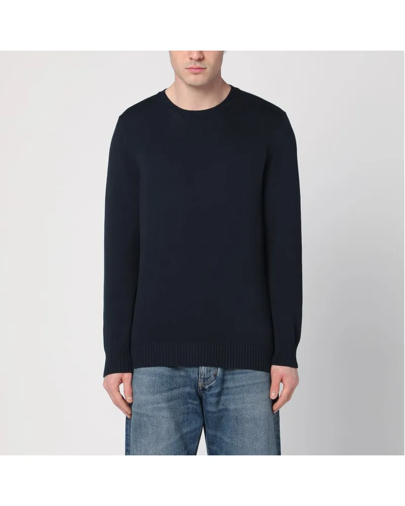 Drumohr  Marineblauer Pullover aus Baumwolle Blau