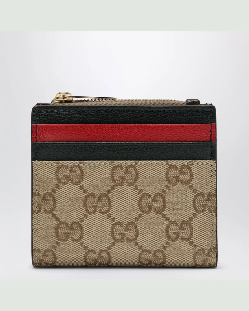 Gucci Beige-sandfarbenes Portemonnaie mit mehrfarbigen Fächern Beige