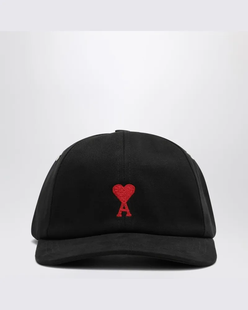 AMI Paris Schwarze Baseballkappe mit Logo Schwarz