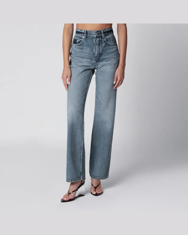 Alaïa Gerade geschnittene Jeans aus Denim in Dirty Wash Light