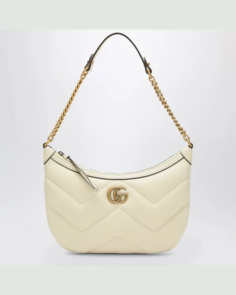 Gucci Kleine Schultertasche GG Marmont weiß White