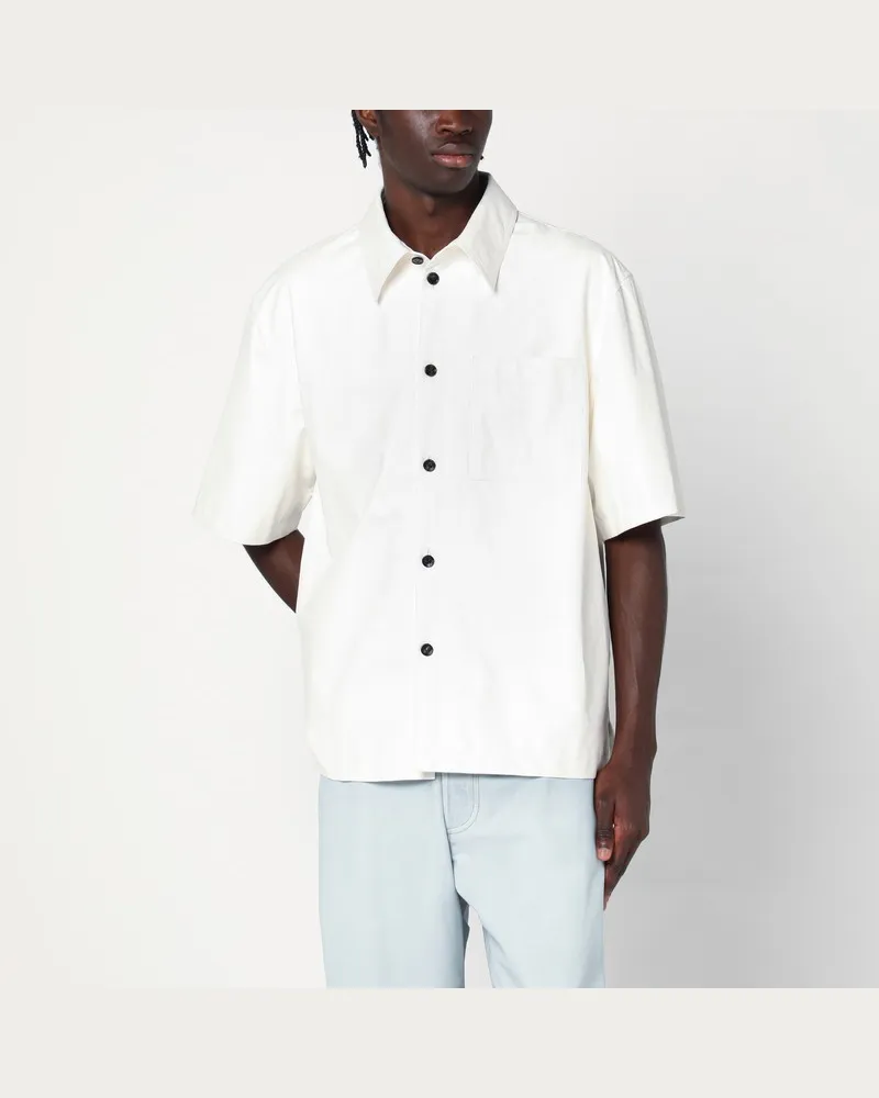 Bottega Veneta Weißes Leder-Shirt Weiß