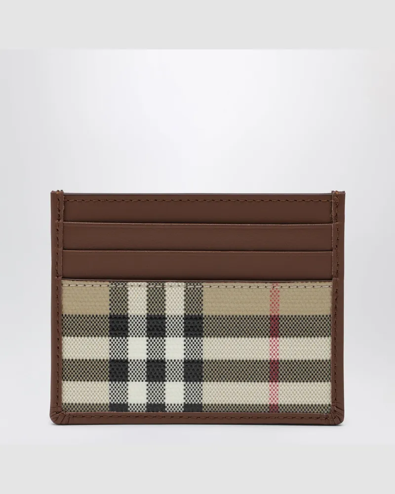 Burberry Kreditkartenetui Check aus Baumwollcanvas in Beige Beige