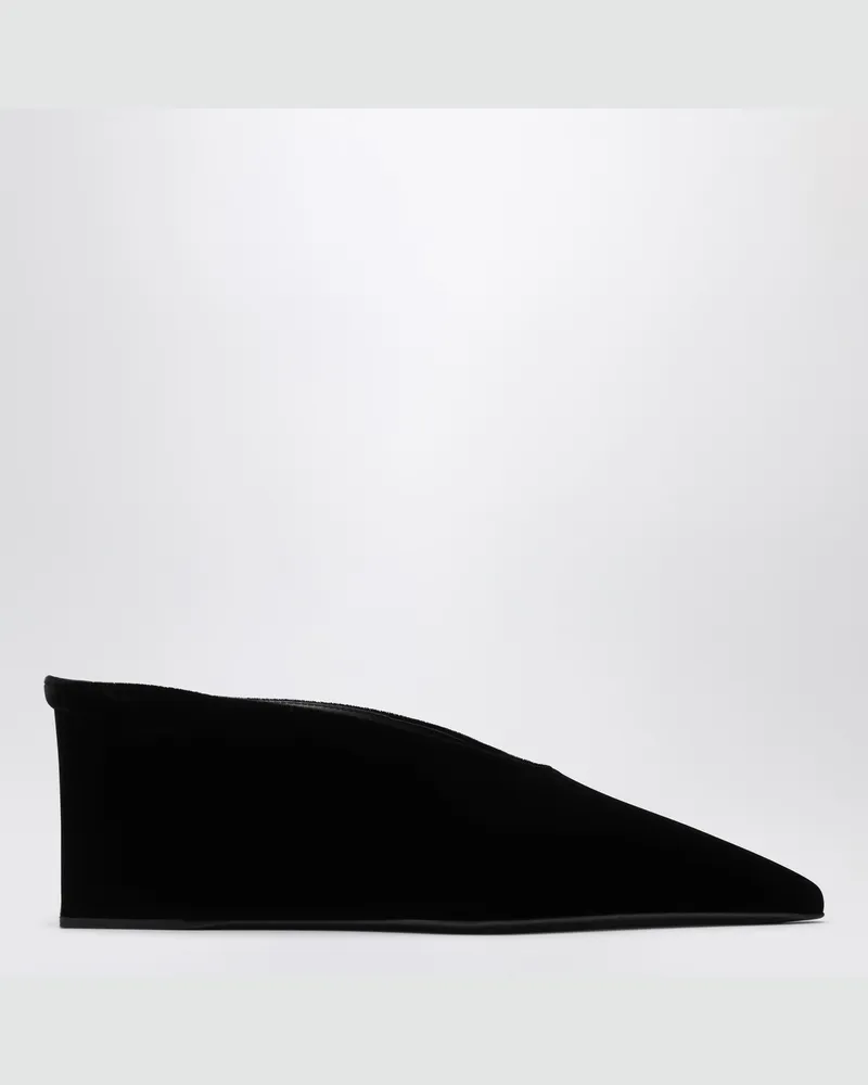 Alaïa Schwarze Samt-Pantolette mit Würfelabsatz Black