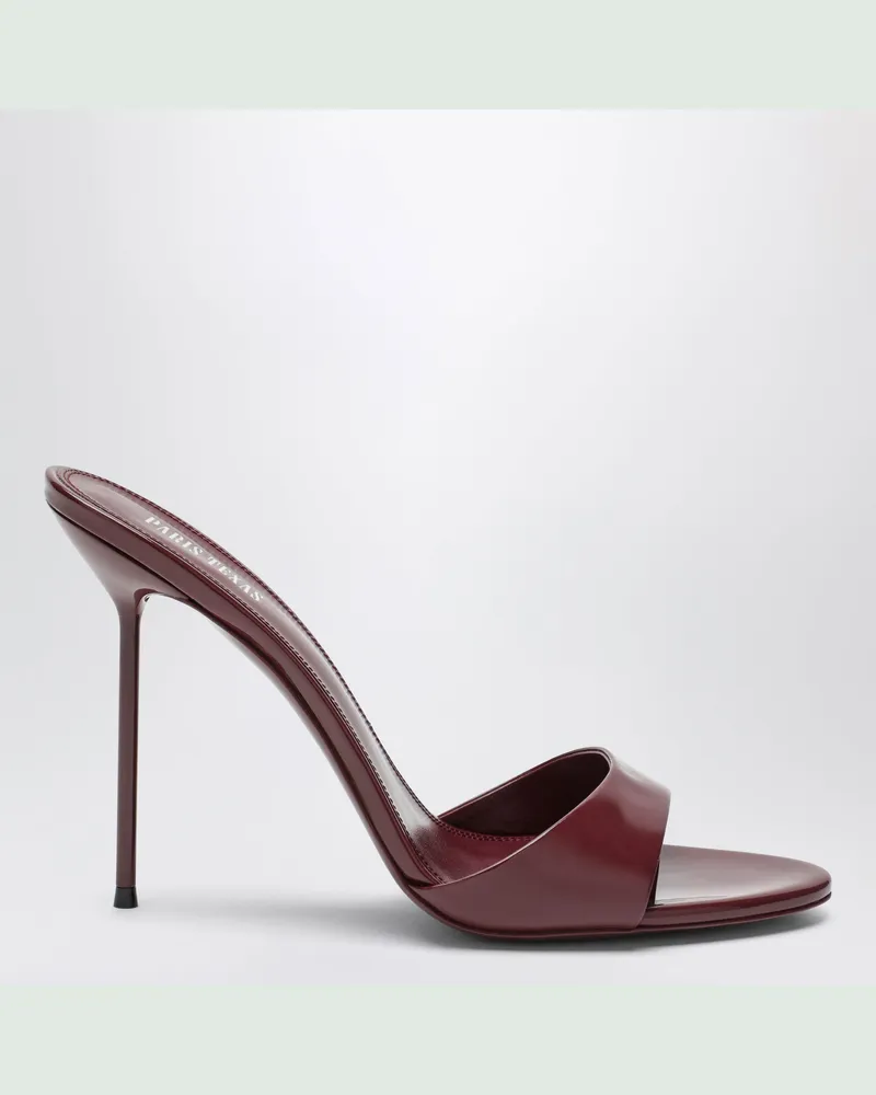 Paris Texas Lidia Mules aus lackiertem Leder in Amarena Burgundy