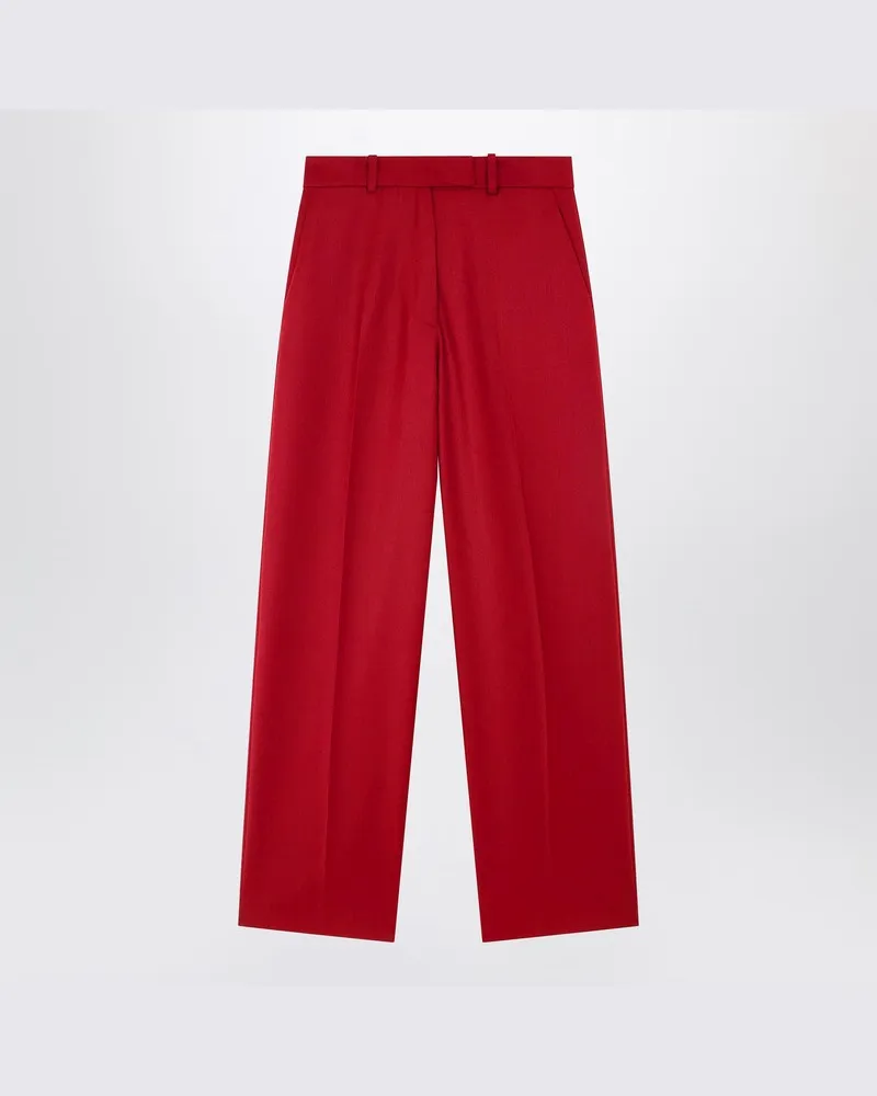 FRANKIE Shop Rote Brickell-Hose aus Satin Rot